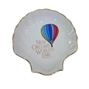 World's Fair LWE 1983 New Orleans Collectors Hot Air Balloon Shell Tray Bowl